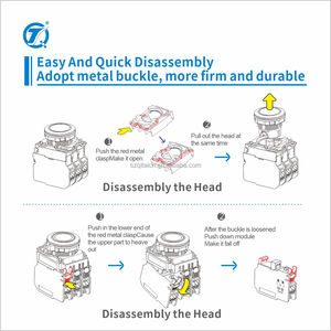 Interruptor de Botón Pulsador Momentáneo con Bloqueo LED, Personalizable, Parada de Emergencia, Alta Calidad, Clasificación de Corriente de 25A, Industrial - Product Image 6