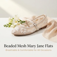 Chaussures plates élégantes en maille florale brodée style Mary Jane, légères et confortables pour l'été, pour femmes, 20 ans d'expérience