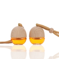 Bouchon en bois couvercle Laser Logo boule forme bouteille en verre suspendu voiture parfum diffuseur bouteille