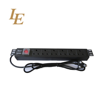 Barre de distribution d'alimentation en alliage d'aluminium de 19'' avec 6 prises OEM, 12 voies, Allemagne
