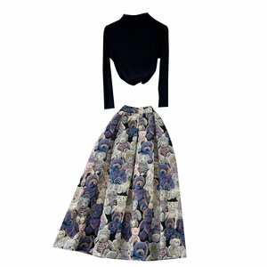 Ensemble décontracté 2 pièces pour femme : haut et jupe tricotée taille haute – Vente en gros - Product Image 5