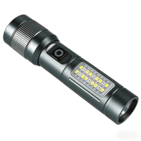 Lampe torche multifonctionnelle de secours anti-explosion, zoom télescopique, ultra-mince, haute luminosité, lumière d'avertissement COB d'urgence