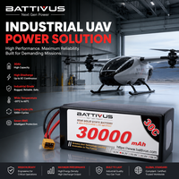 Batterie semi-solide pour drone UAV 210Wh/kg, 14S 60.9V 30Ah 30000mAh, LiPo haute tension pour système d'avion VTOL de relevé et de cartographie