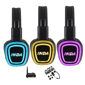 Audífonos de Diadema con Luz LED para Fiesta Silenciosa de la Marca INDA, con Cancelación de <span class=keywords><strong>Ruido</strong></span>, 3-5 Canales, Indicador de Porcentaje de Batería - Product Image 1