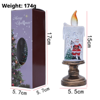 Lampe Bougie LED Réaliste en Plastique Effet Flamme et Neige, Veilleuse de Table Festive, Décoration de Bureau et Cadeau de Noël pour Fêtes de Fin d'Année