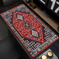 Tapis de souris rouge style persan, articles de bureau, tapis d'ordinateur, tapis de table, texture persane, gadgets de bureau, tapis de jeu XXL 90x40