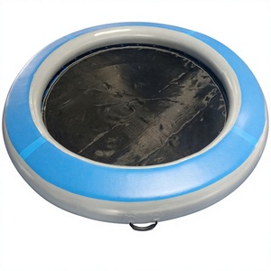 Commercial grade <b>inflatable</b> sunbathing pad for pool water lounge <b>floating</b> dock platform with mesh - Product Image 1