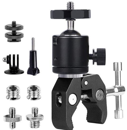 Adjustable Friction Articulating Magic Arm Super Clamp Crab Small Plier Clip for Action Camera Monitor Led Studio Light