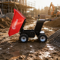 Mini-dumper électrique KNDMAX ED600E 4x4, capacité de charge 600 kg, système hydraulique alimenté par batterie, chargeuse sur pneus pour usage domestique, haute performance