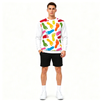 Sweat-shirt à col rond pour homme avec impression intégrale personnalisée de l'empreinte de bébé, pour un usage décontracté