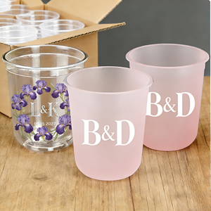 Bicchiere da Vino Rosso Opaco da 350ml <span class=keywords><strong>con</strong></span> Bordo Dorato e Logo Stampato, Calici Eleganti per Matrimoni ed Eventi, Bicchieri in Plastica per Cocktail e Stadio - Product Image 1