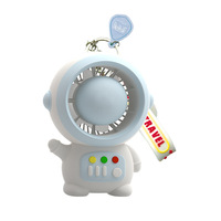 Vente chaude Mode Mini Astronaute Cou Sans Feuilles Ventilateur De Refroidissement Usb Rechargeable Mignon Portable Cou Ventilateur pour Voyager