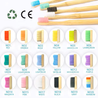 Brosses à dents en bambou avec poils violets