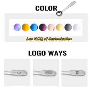 Muỗng đong bằng thép không gỉ 304, dung tích 2.5ml, 5ml, in logo tùy chỉnh, đạt chuẩn thực phẩm, dùng cho nhà bếp, pha trà matcha, cà phê, sữa, pha chế tại nhà - Product Image 2