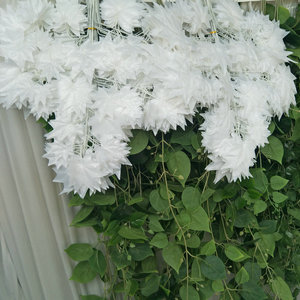Flores artificiales Queyiyi, hojas de arce y baniano de 30 cm a 100 cm, plantas decorativas para interiores y exteriores, accesorios para fotografía en el hogar. - Product Image 2