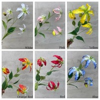 Großhandel künstliche herrliche Flamme Lily Gloriosa Superba Seiden blumen Hochzeit und Weihnachts dekoration zum Valentinstag