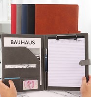 Porte-documents de direction en cuir PU A4 avec logo personnalisé, organiseur de documents professionnels, porte-fichiers