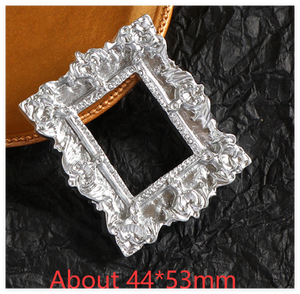 Cadre <span class=keywords><strong>photo</strong></span> en résine plat, style vintage européen, argent antique, formes cœur, carré, ovale, rectangle, mini, pour cadeaux de fête DIY et décoration de maison de poupée - Product Image 6