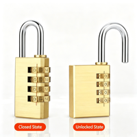 Cadenas à combinaison en laiton pour armoire de rangement, mini cadenas étanche pour dortoir et salle de sport, petit cadenas de sécurité rectangulaire