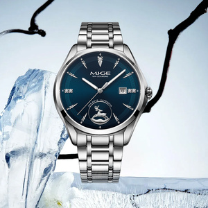 Reloj Mecánico Automático MIGE para Hombre, 40 mm, Acero Inoxidable, Esfera Azul, Visualización de Fecha, Cristal de Zafiro, Estilo Ejecutivo - Product Image 2