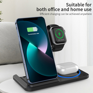 شاحن لاسلكي محمول 15 وات في 1 قابل للطي 3 حامل محطة شحن سريع قابل للطي - Product Image 4