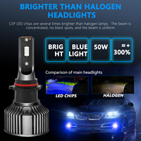 Ampoule de phare LED bleue super lumineuse 50W 12V, ampoule de voiture, faisceau haut et bas, H1 H4 H7 9012 880 H11, phares LED 9005 9006