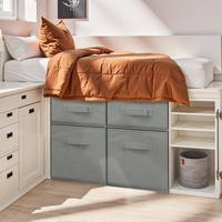 Boîtes de rangement empilables modernes pour sous le lit |   Armoire pliable en tissu avec tiroirs et cubes |   Essentiels pour les dortoirs et les chambres