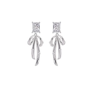Dinle Tassel Pearl Drop Earrings With <b>Bow</b> Design For Party - Product Image 3