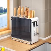 Estante de Cocina para Cuchillos, Tabla de Cortar, Organizador de Metal para Montar en la Pared, Multifuncional, para Cuchillos, Tablas de Cortar y Palillos
