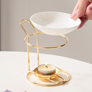 Lampe chauffante électrique à poignée unique en céramique plaquée or <span class=keywords><strong>pour</strong></span> diffuseur d'aromathérapie <span class=keywords><strong>pour</strong></span> faire fondre la cire <span class=keywords><strong>Amazon</strong></span> - Product Image 3