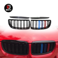 Grilles de pare-chocs avant E90 pour BMW Série 3 325i 328i 335i E90 E91 2005 2006 2007, grille noire améliorée en ABS à double lamelle