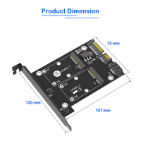 Kartu Adaptor Dual MSATA ke III 2-in-1 dengan Kecepatan 520MB/s Tersedia untuk Ekspansi Penyimpanan Desktop/Laptop