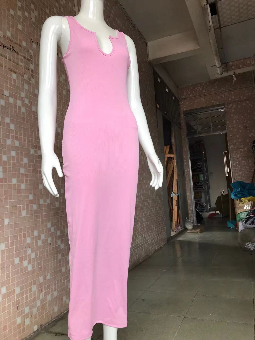 Pink long dress