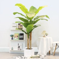 Pohon Pisang Buatan Daun Besar Bahan PE Ramah Lingkungan Tahan UV Tanaman Hias Lanskap Dalam Ruangan 100cm-400cm Hotel