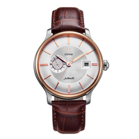 Montre mécanique automatique pour homme de la marque de luxe UTIME, bracelet en cuir véritable, boîtier en acier inoxydable, verre, homme d'affaires U0039G
