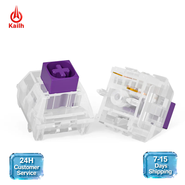 Kailh Crystal Royal Purple IP56 Waterproof & Dustproof Tactile Mechanical Keyboard Switch 5-Pin PCB Mount, Heavy Tactile Feel