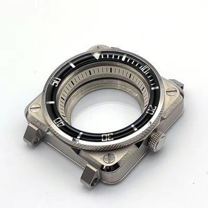 Boîtier de montre en acier noir avec anneau goutte à goutte en caoutchouc fond Transparent pour <span class=keywords><strong>SKX009</strong></span> SKX007 SRPD accessoires de montre de mouvement automatique - Product Image 5