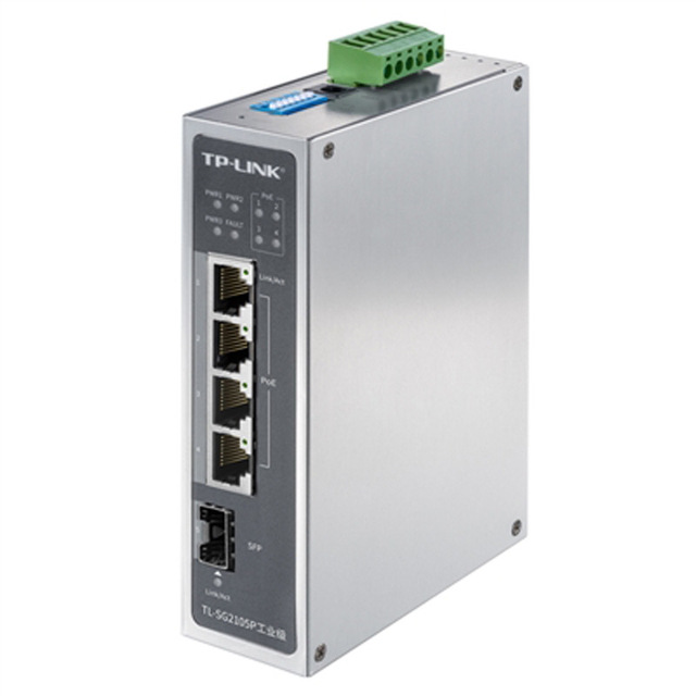 TP-LINK TL-SG2105P Gigabit 4-Port + SFP Managed POE Switch Industrial Grade DIN Rail/Wall Mount Plastic Industrial Components