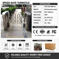 Portillon pivotant anti-pincement RFID en acier inoxydable 304 de haute qualité, vente chaude