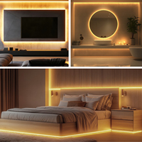 Bande LED COB 320 LED/m Dimmable et Découpable 5V USB 8mm de Large avec Fonction Plug-in, Ruban LED Sans Points pour Chambre et Cuisine