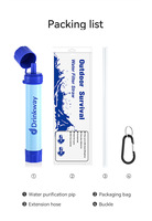 Purificador de Agua Portátil DELANHUWI para Exteriores, Camping, Senderismo, Emergencias, Supervivencia, con Membrana de Ultrafiltración, Ligero