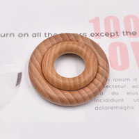 ACASA ARTO Beech Wood Round Unfinished Natural Color Ring Wood Ring Wood Beads for Jewelry Making
