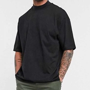 <span class=keywords><strong>T</strong></span>-<span class=keywords><strong>shirt</strong></span> da <span class=keywords><strong>Uomo</strong></span> Nera Pesante di Alta Qualità con LOGO Personalizzato di Lusso Oversize Tinta Unita 100% Cotone - Product Image 1