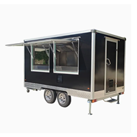 Remorque alimentaire mini carrée personnalisée, légère et remorquable, avec cuisine mobile, réfrigérateur, hotte aspirante, climatiseur et générateur intégré