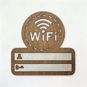 ป้ายรหัสผ่านไม้เขียนด้วยลายมือแบบใช้ซ้ำได้ สไตล์วินเทจ ลบได้ สำหรับร้านกาแฟ โรงแรม และร้านอาหาร - Product Image 1