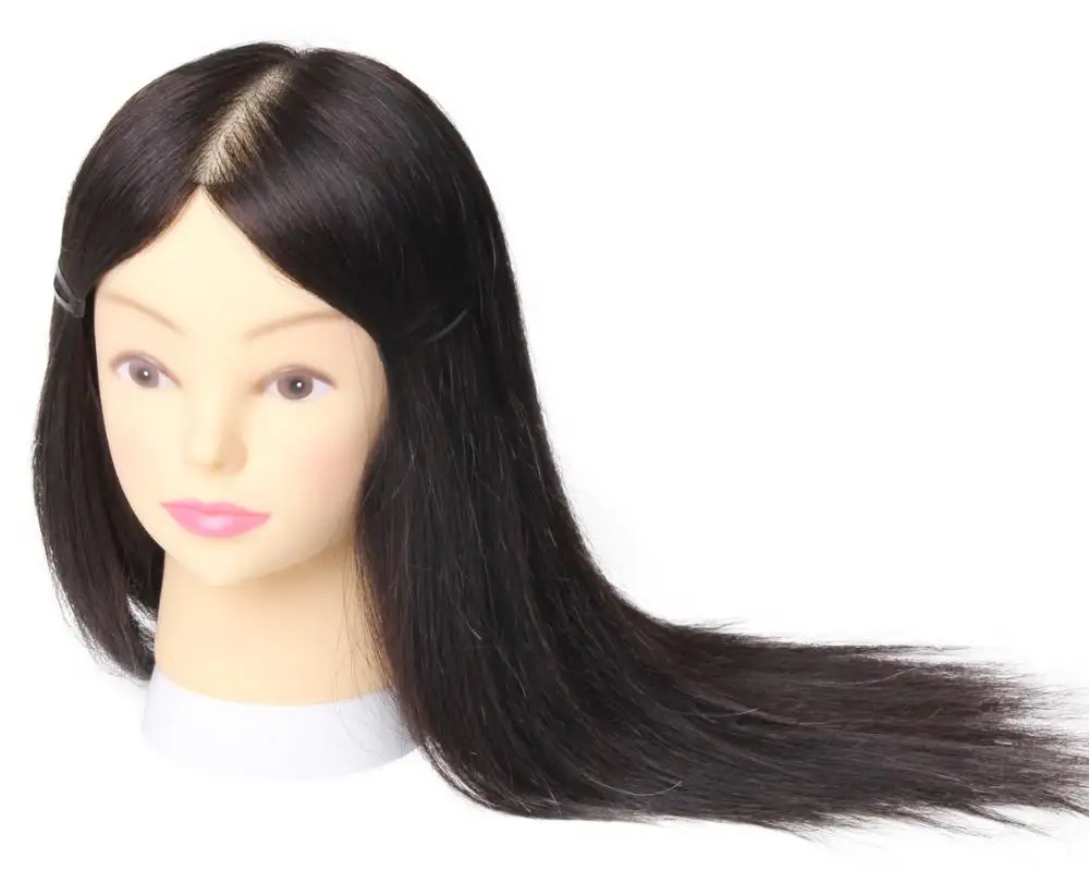 Mannequin Head With Human Hair 100% Hairdressing Head For Hairstyles Professional Styling Head With Natural Hair Doll