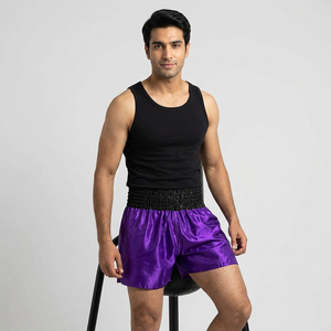 Wholesale Custom 100% Polyester Muay Thai Shorts Kick Boxing Pants Mid Waist Waterproof Hot Shorts Eco-Friendly Solid Mixed - Product Image 1