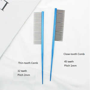 Sisir anjing besi tahan karat profesional sikat kecantikan rambut multiwarna penghapus kutu Yorkshire perlengkapan perawatan kucing peliharaan berbulu panjang - Product Image 4