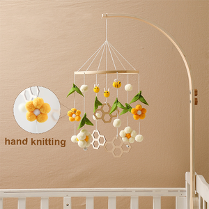 Bee Flower Bed Bell <strong>Pushchair</strong> Bed <strong>Toys</strong> Newborn Baby Rattles Hanging Beehive Soothing Wind Chimes - Product Image 1