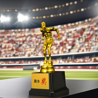 Trophées en plastique personnalisés Récompenses pour les rencontres sportives des étudiants Designs créatifs de football, de basketball, de danse Couleur dorée Impression UV